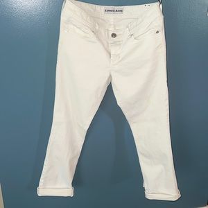 Express cropped skinny Stella low rise white jeans